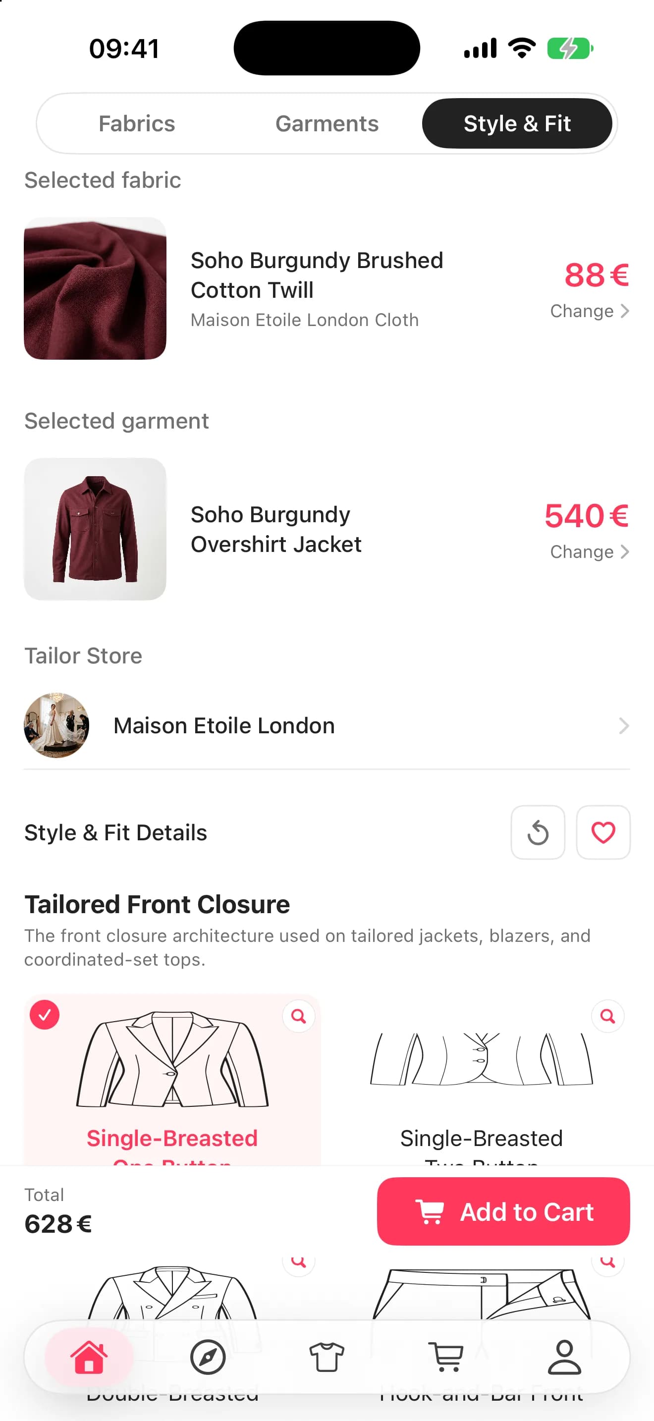 App: choose style and fit